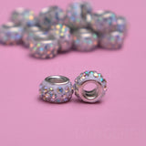 20 small Iridescent Sparkle hair beads