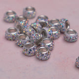 20 small Iridescent Sparkle hair beads