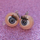 Mini Awful Creepy blinking Doll eyeball earrings