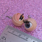 Mini Awful Creepy blinking Doll eyeball earrings