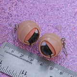 Large Awful Creepy blinking Doll eyeball earrings