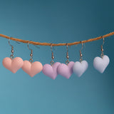 3 Pairs Pastel Hearts earrings