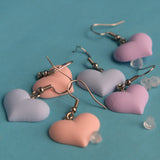 3 Pairs Pastel Hearts earrings