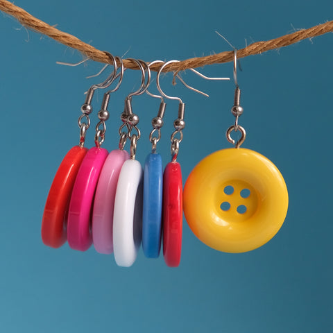 Shiny Happy buttons earrings