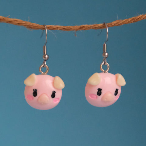 Pink Piggie Pig pals earrings