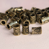 Set of 24 small Viking rune beads