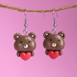 Lonely Heart Bear earrings