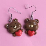 Lonely Heart Bear earrings