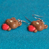 Lonely Heart Bear earrings