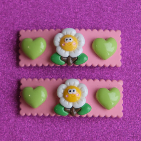 Garden Hearts Hair Clips