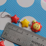 Red & Yellow Sun Stars Earrings