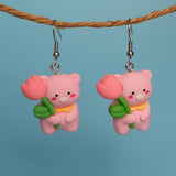 Bears and Tulips earrings