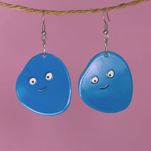 Flat Blue Weirdos earrings