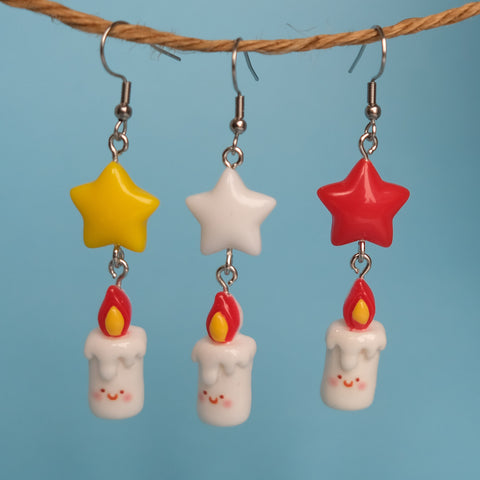 Cute Candle Stars Earrings