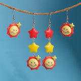 Red & Yellow Sun Stars Earrings