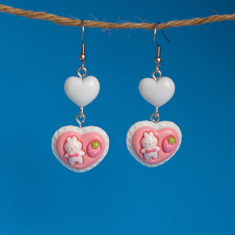 Lucky Strawberry Bunny Earrings