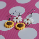 Daisy & Sunflowers Earrings 2 pair set