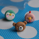 Set of 3 Animal Head Pins