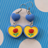 Double Heart Tulips earrings