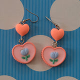 Double Heart Tulips earrings