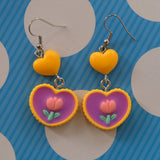 Double Heart Tulips earrings