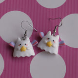 Spooky Cat Ghost earrings