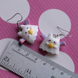 Spooky Cat Ghost earrings