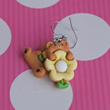 Custard the Flower Bear Earrings