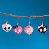 Pink & Black Skulls Earrings