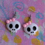 Pink & Black Skulls Earrings