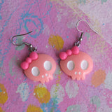 Pink & Black Skulls Earrings