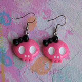 Pink & Black Skulls Earrings