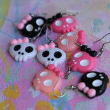 Pink & Black Skulls Earrings