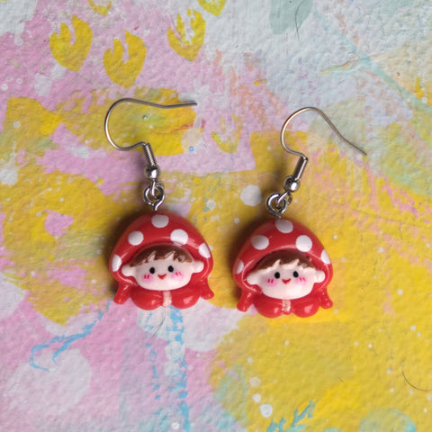 Lovely Little Mushroom Girl earrings