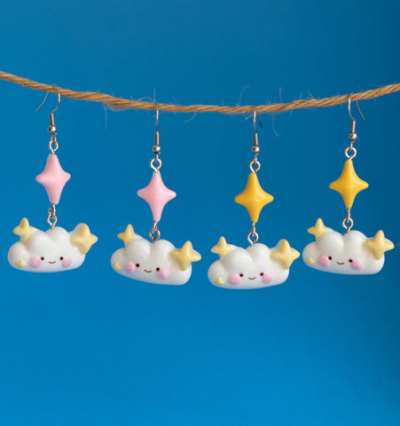 Happy Little Sparkle Clouds Earrings