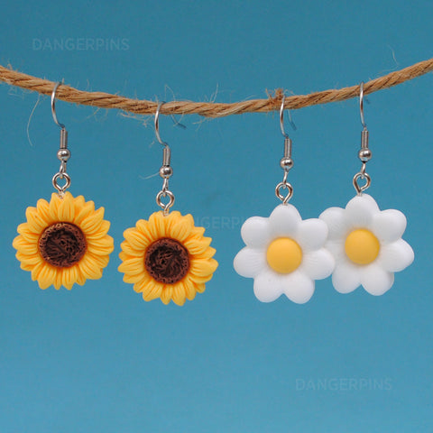 2 Pairs - Daisies & Sunflowers earrings