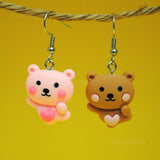 Jumping for Joy heart Bears earrings