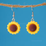 Small Minimal Sunflower earrings