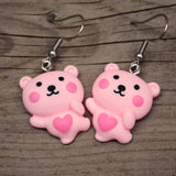 Jumping for Joy heart Bears earrings