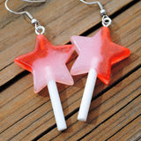 Gradient sparkle Star Lollipop Earrings