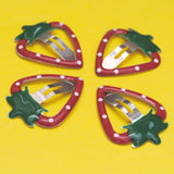 Set of 4 Strawberry Frame hair clips