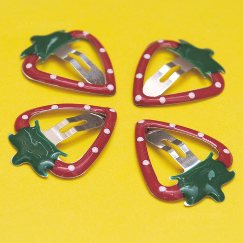 Set of 4 Strawberry Frame hair clips