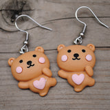 Jumping for Joy heart Bears earrings