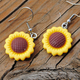 Small Minimal Sunflower earrings