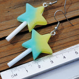 Gradient sparkle Star Lollipop Earrings