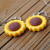 Small Minimal Sunflower earrings