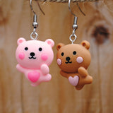 Jumping for Joy heart Bears earrings