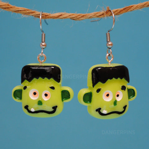 Really scary Frankenstein earrings