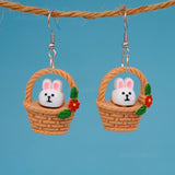 Bunny in a basket earrings