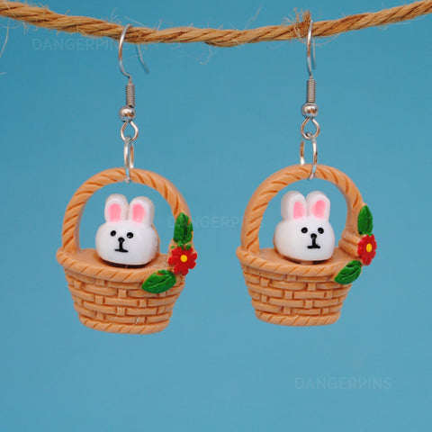 Bunny in a basket earrings